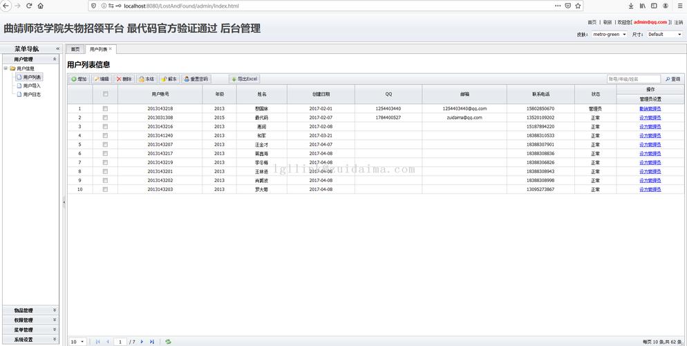 hibernate框架开发的校园失物招领网站,包括前台页面和后台管理系统